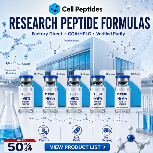 We‘re a GMP-certified peptide manufacturer.Direct from our lab to you — no middlemen.