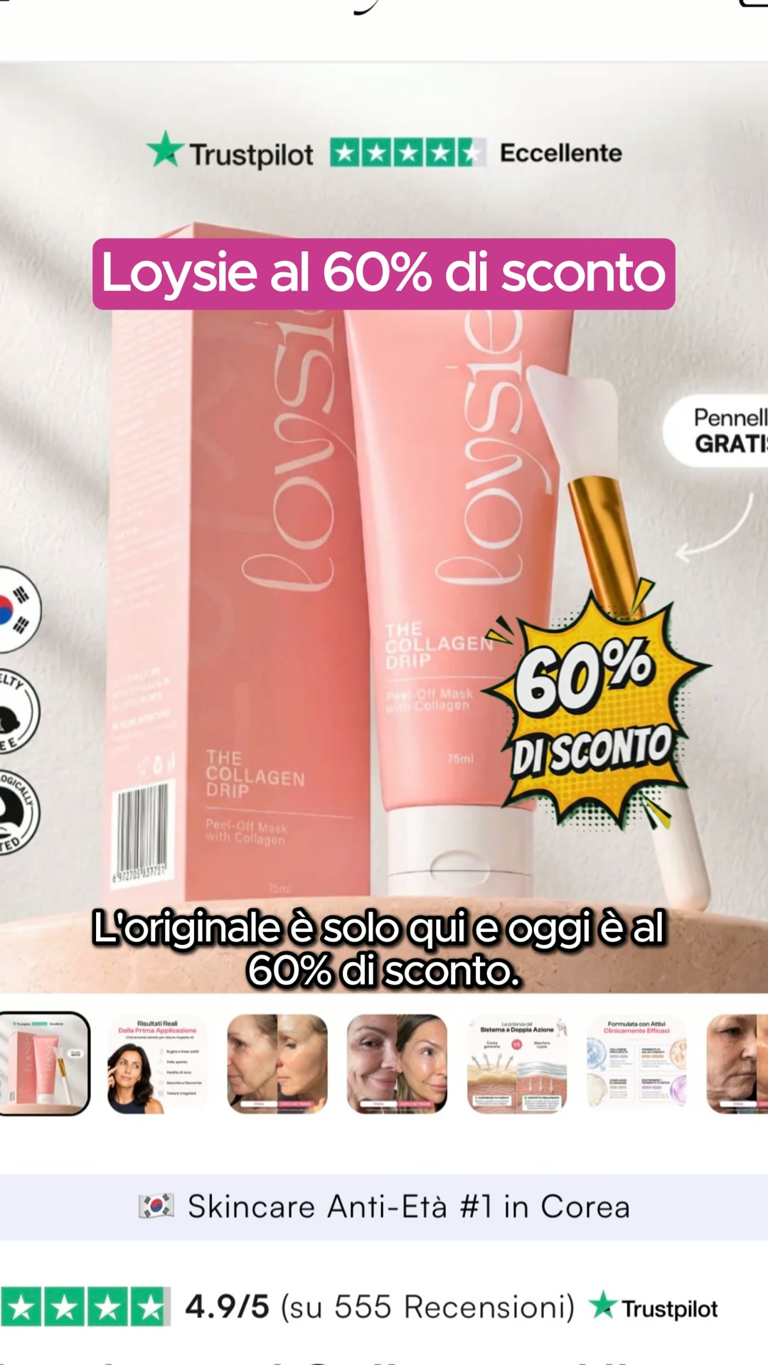Maschera Anti-Età #1 in Italia