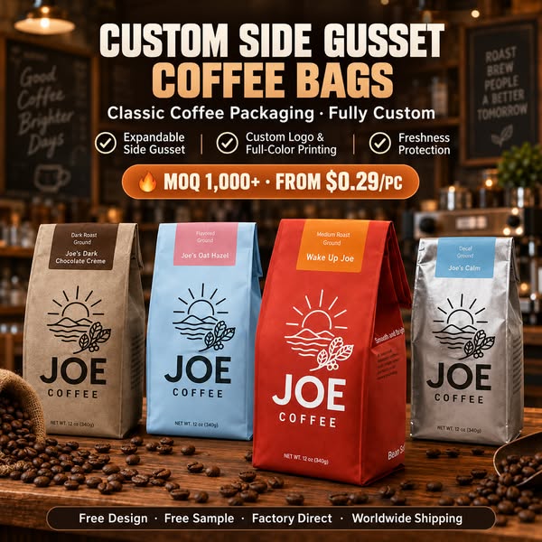 Custom Side Gusset Coffee Bags | Coffee Packaging