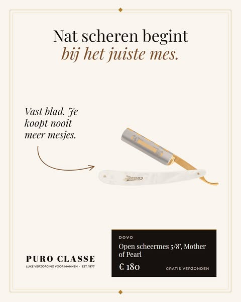DOVO Open scheermes 5/8", Mother of Pearl
