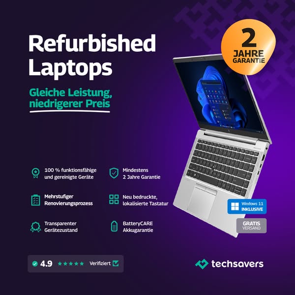 Refurbished Notebooks & PCs mit Garantie | Techsavers