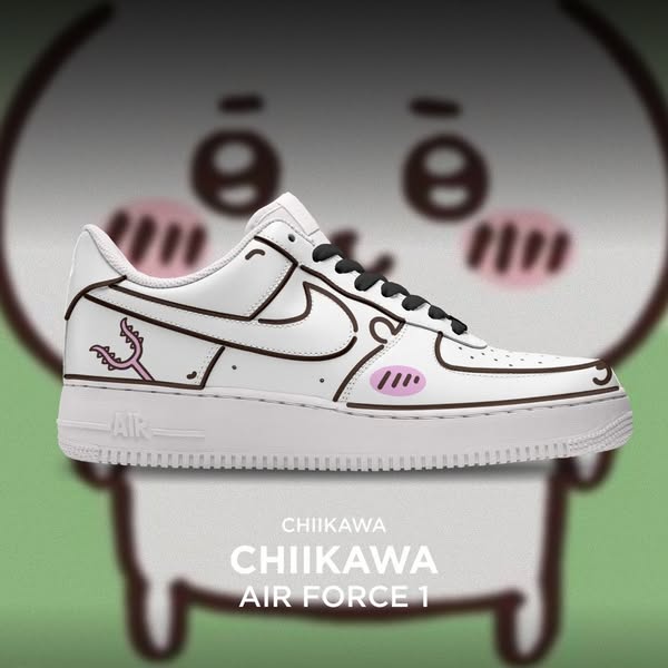 Exclusive Chiikawa AF1 Embossed Logo Sneakers
