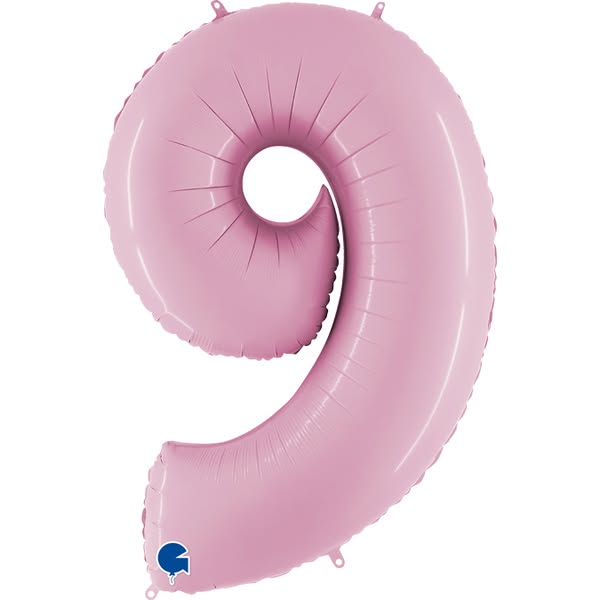 Balon Foliowy Cyfra Pastelowa Różowa 9 / 40" - 102 cm - Grabo /PACK