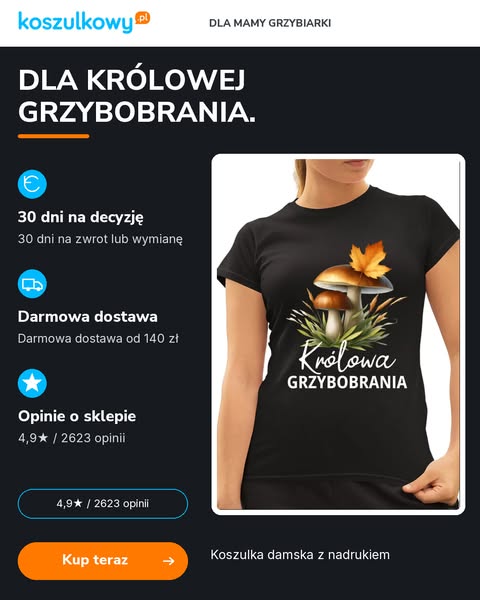 Królowa grzybobrania – damska koszulka