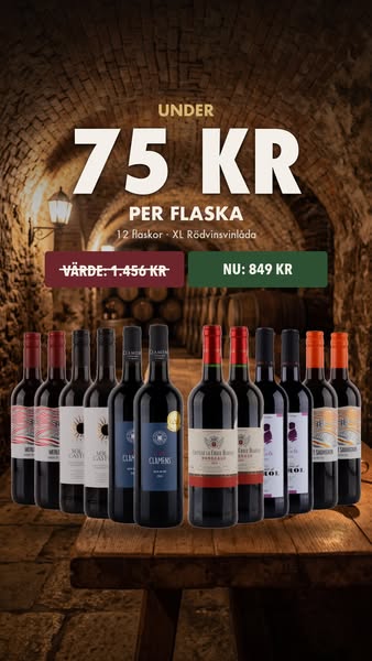 12 rödviner för 849 kr