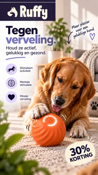 Tegen verveling. Voor een blije hond.