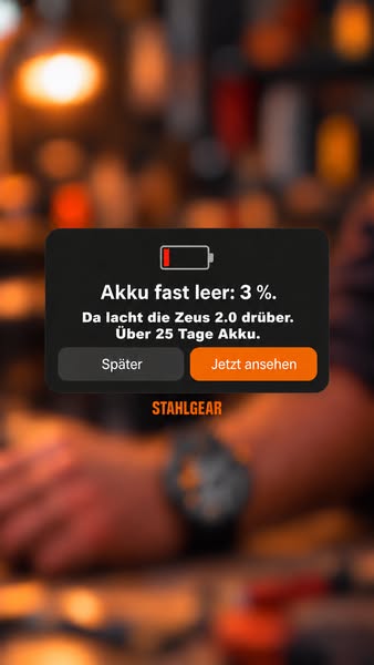 Weit über 25 Tage ohne Aufladen!