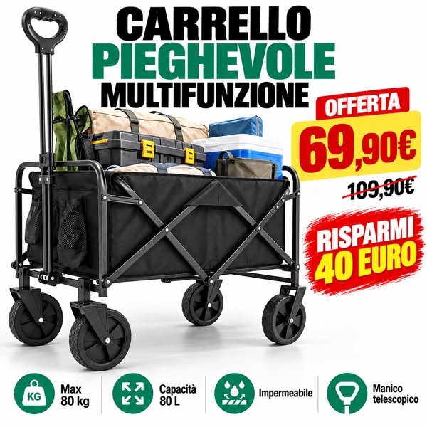CARRELLO PIEGHEVOLE FINO A 80 KG | SOLO 69€
