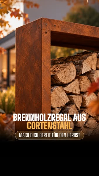 Brennholz stilvoll verstaut.