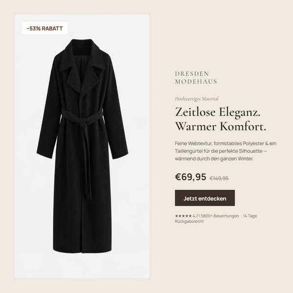 Wickelmantel – 53% Rabatt