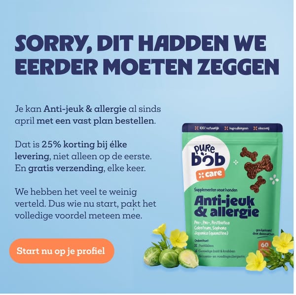Je hond: tot 25% bij elke levering