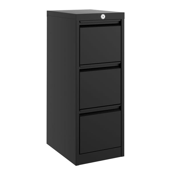 €143.99=Mobiletto portadocumenti in metallo Garvee a 3 cassetti con serratura per ufficio e casa, acciaio da 6 mm, nero, verticale, resisten
