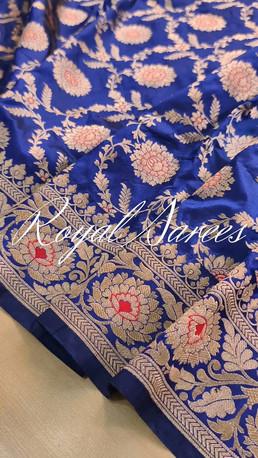 Luxurious Purple Pure Katan Silk Handloom Kadwa Weaved Gold and Silver Zari Floral Design Banarasi Saree