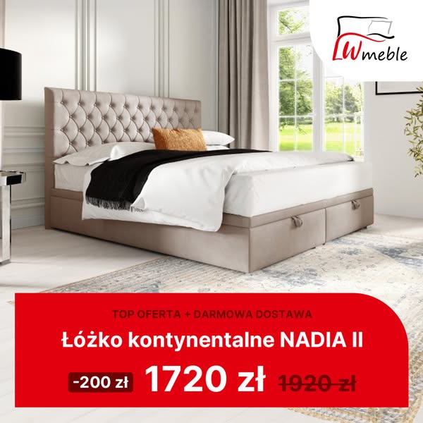 Łóżko kontynentalne Nadia II teraz w TOP OFERCIE – tylko 1720 zł!