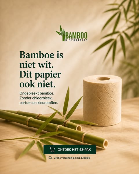 Ongebleekt bamboe toiletpapier | €39,99