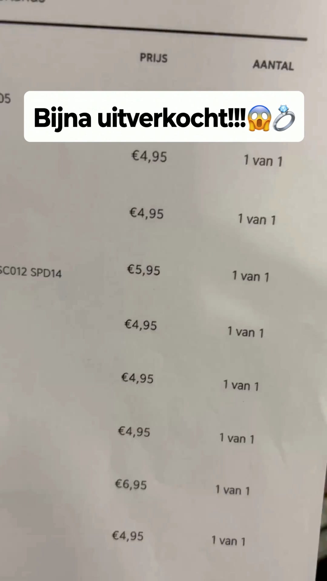 Snel uitverkocht