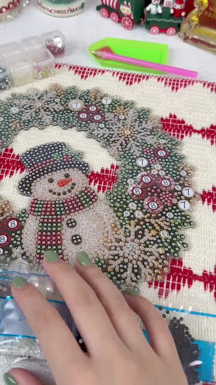 Christmas Diamond Painting Light Wreath DIY Kit