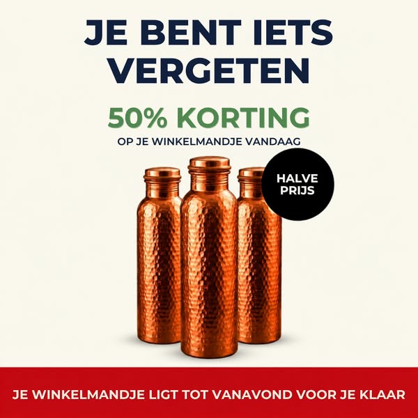 DUO-AANBIEDING – 50% KORTING | Levenslange garantie • Gratis verzending in Nederland • 99,88% zuiver koperen waterfle