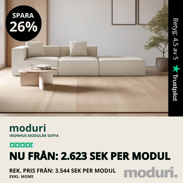 moduri – 26 % introduktionsrabatt