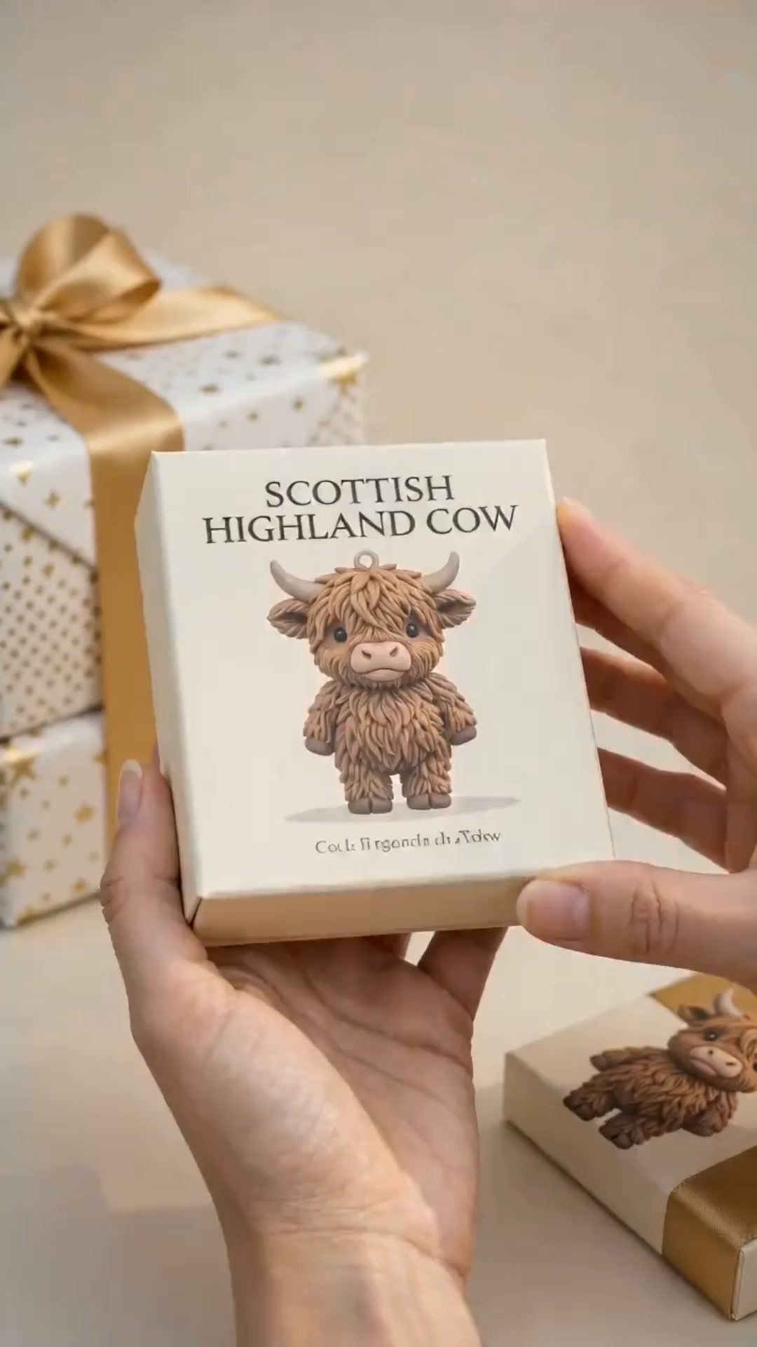 A Little Highland Cow Resin Keychain