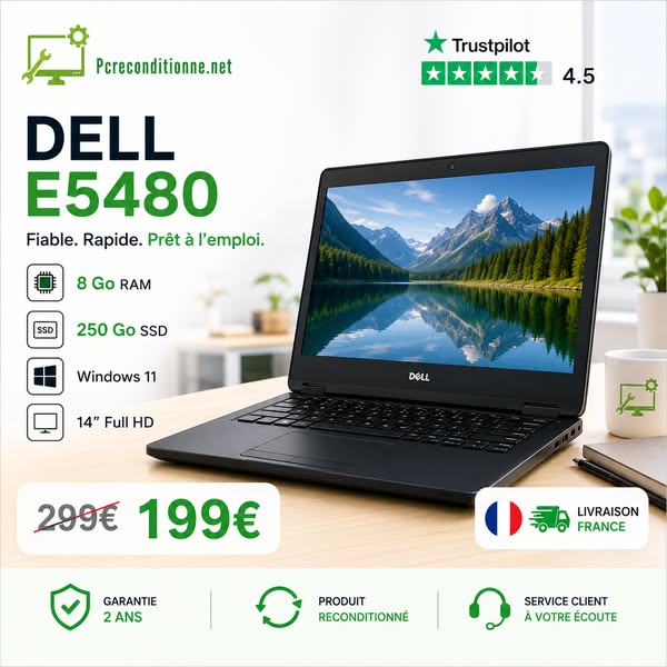 Dell E5480 Reconditionné | 199€ au lieu de 299€
