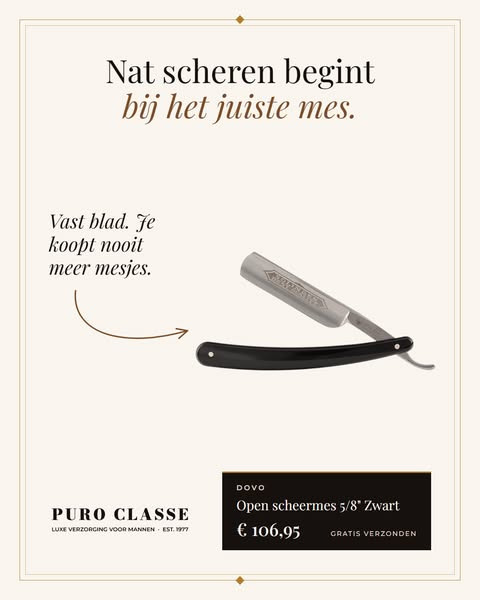 DOVO Open scheermes 5/8" Zwart