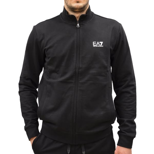 EMPORIO ARMANI EA7 SWEATSHIRT ZIPPED COTTON BLACK - 3XL - EMPORIO ARMANI