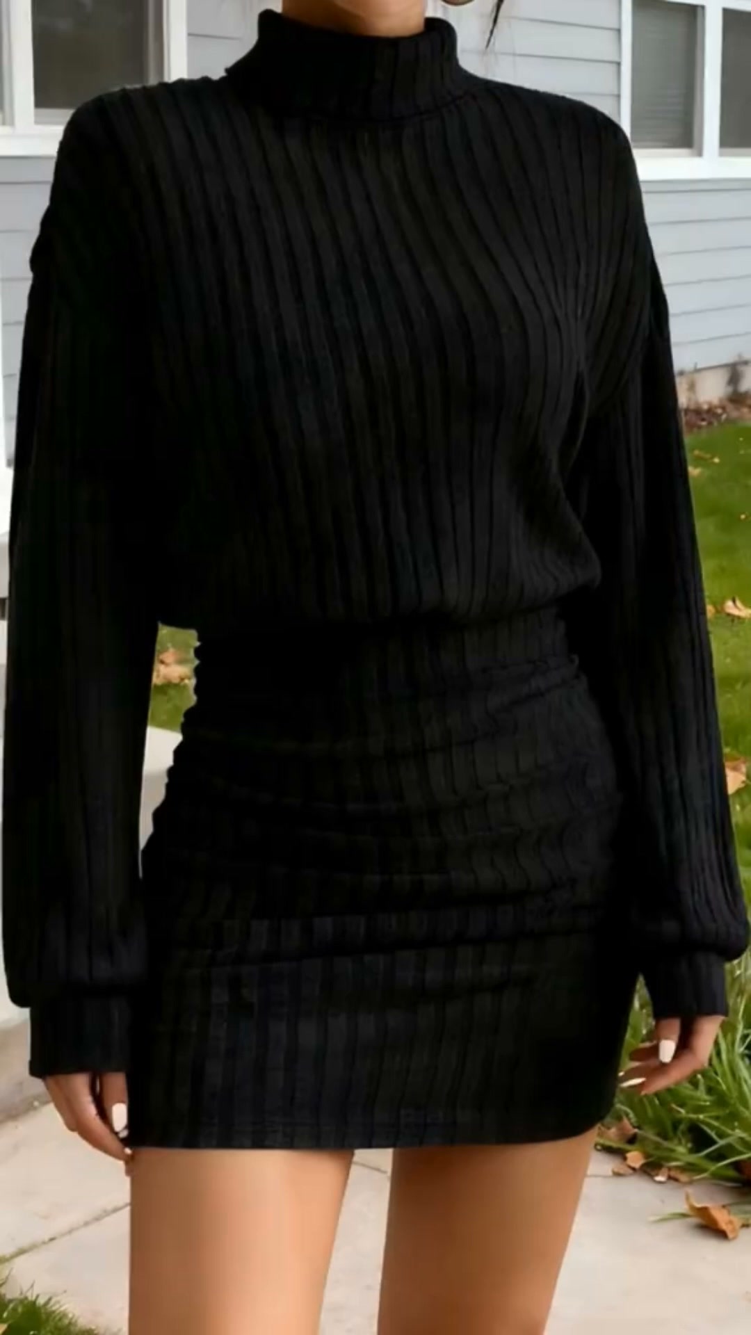 Cozy Chic Turtleneck Mini Dress