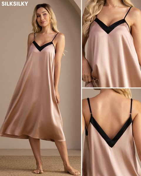 Pure Mulberry Silk Midi Nightgown