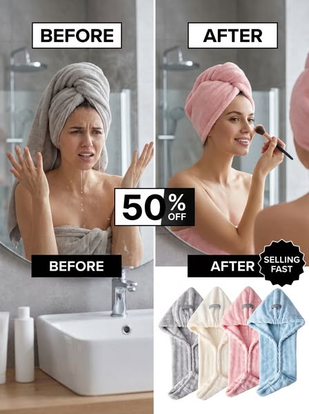 Ultra Absorbent Fast-Drying Hair Turban