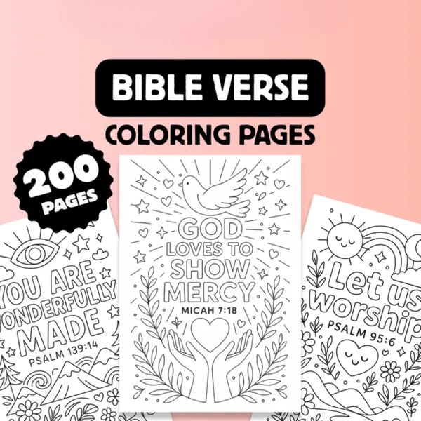 90% Off 200 Bible Verse Coloring Pages