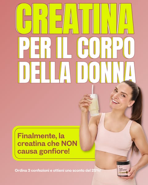 Finalmente la creatina che NON causa gonfiore!