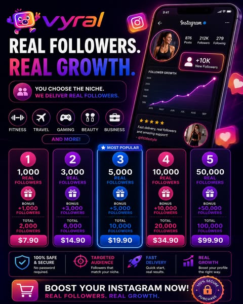 Vyral — Real Instagram Followers in 24h