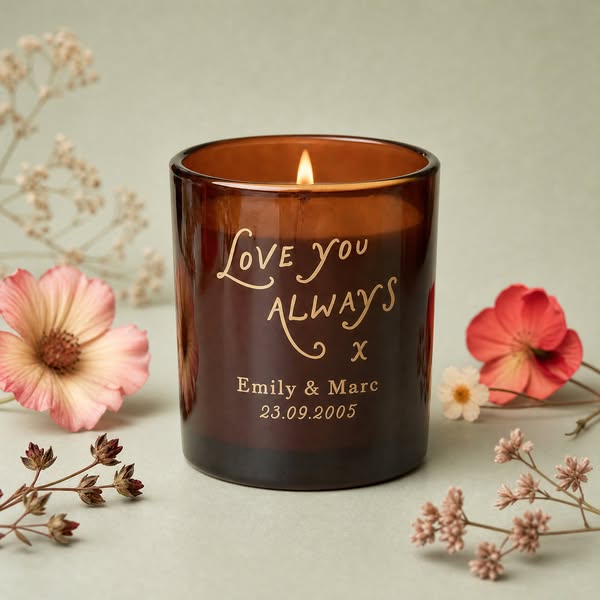 Personalised Candle Anniversary Gift