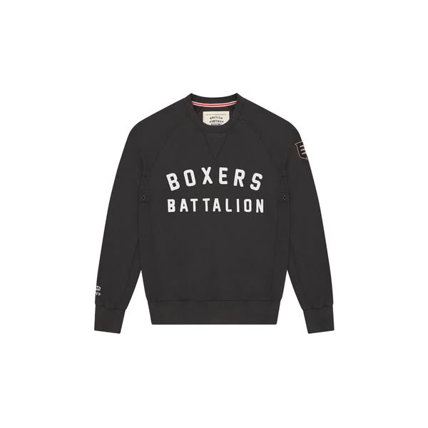 BOXERS BATTALION APPLIQUÉ CREWNECK SWEATSHIRT