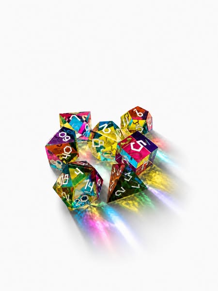 Septem Aleae | Colour Mixing 7 Piece DnD Dice Set | CMY Cubes
