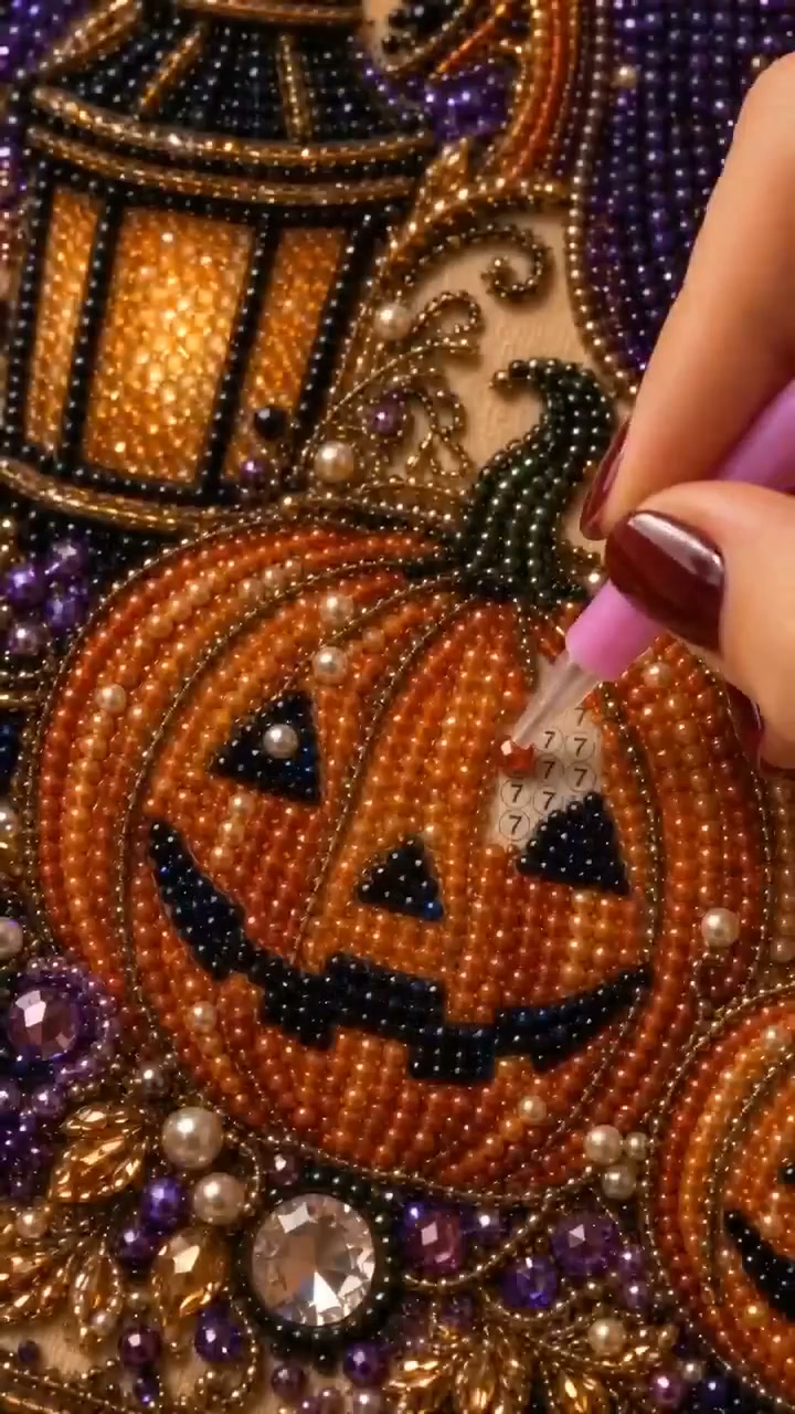 Spellbound Pearls: Create Your Own Cozy Halloween Night Scene
