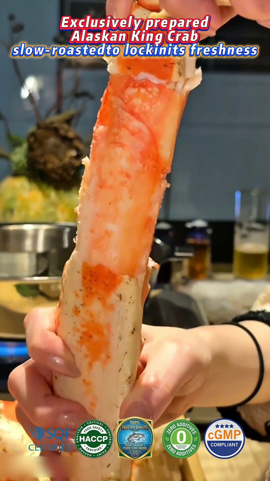 Real Alaska King Crab Legs. Not Imitation. Not Scraps.