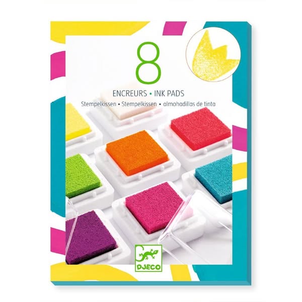 €15.90 |Σετ 8 ταμπόν για σφραγίδες Djeco - Νέον χρώματα