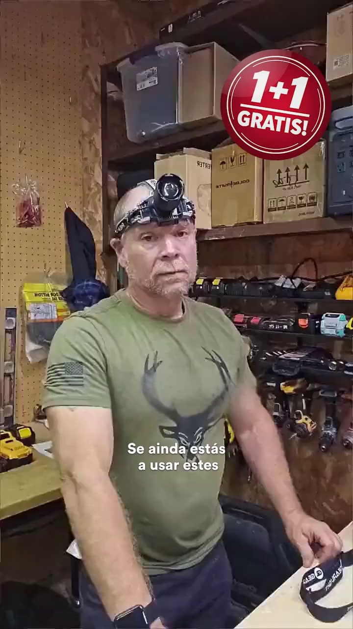Poderosa lanterna LED de cabeça 1+1 GRÁTIS