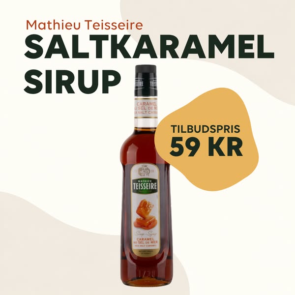 Saltkaramel sirup, 59 kr.