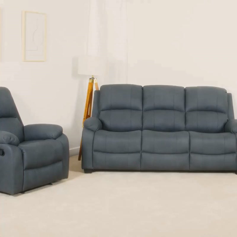 Alaska Grey Full Fabric 3 Piece Sofa Suite