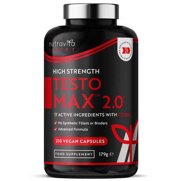 Testomax 2.0 Supplements For Men - 210 Vegan Capsules