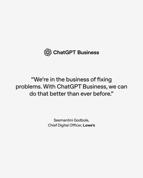 Try ChatGPT Business