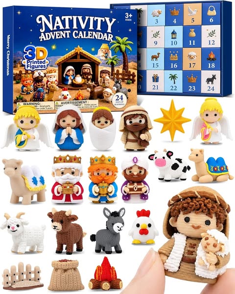 Nativity Advent Calendar 3D Printed Nativity Set