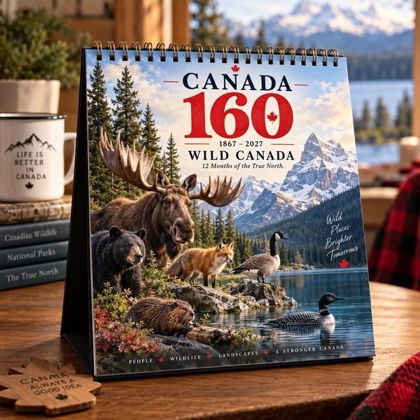 Wild Canada 2027 Calendar | 12 Months of Wildlife, Landscapes & Canada 160 Heritage - Buy 1