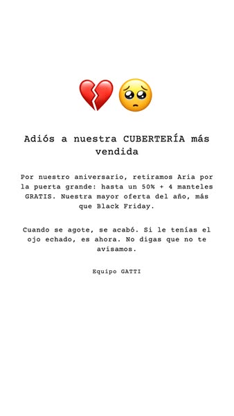 Aniversario Gatti - Set de Cuberteria