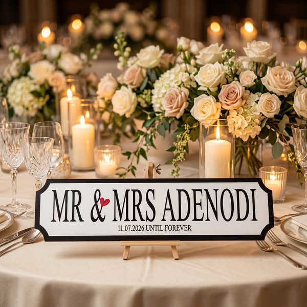 Personalised Mr & Mrs Sign – £11.25