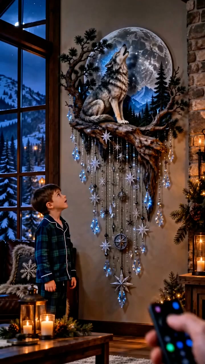 Wolf Howling Moon Starfall Wall Light – Bring the Wild Home