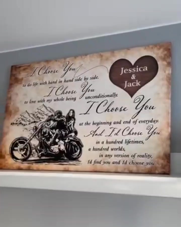 I Choose You-Gift for a Couple Biker Personalized Poster
